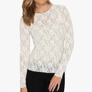 Hanky Panky Ivory Lace Long Sleeve Top